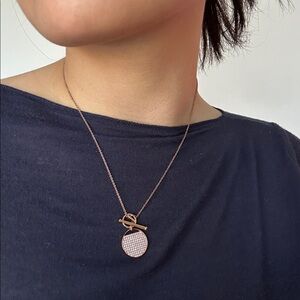 Elegant Swarowski Rose Gold Pendant Necklace